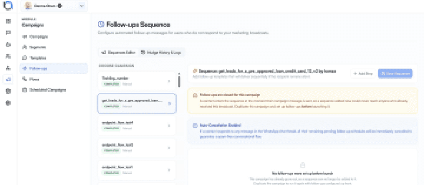 Lead nurture workflow in Offlo