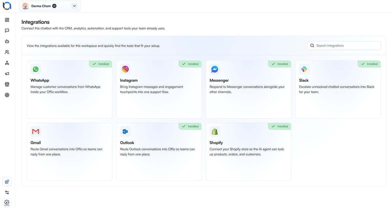 Offlo AI agent completing a task inside the inbox