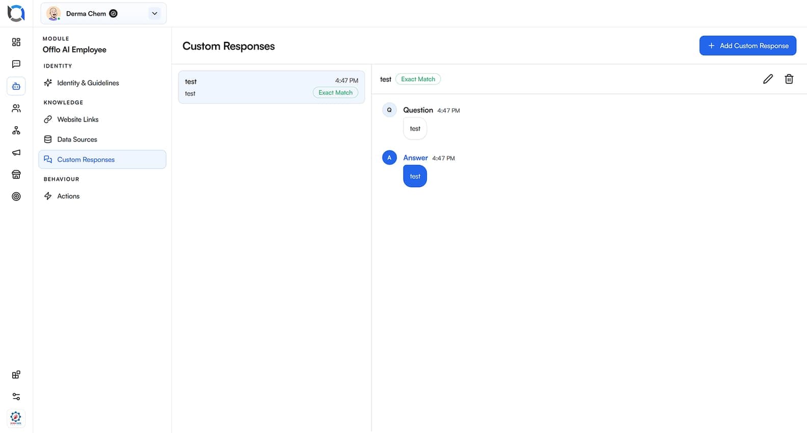Offlo custom responses editor