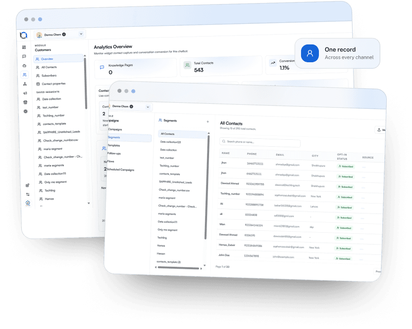 Offlo unified customer record across every channel