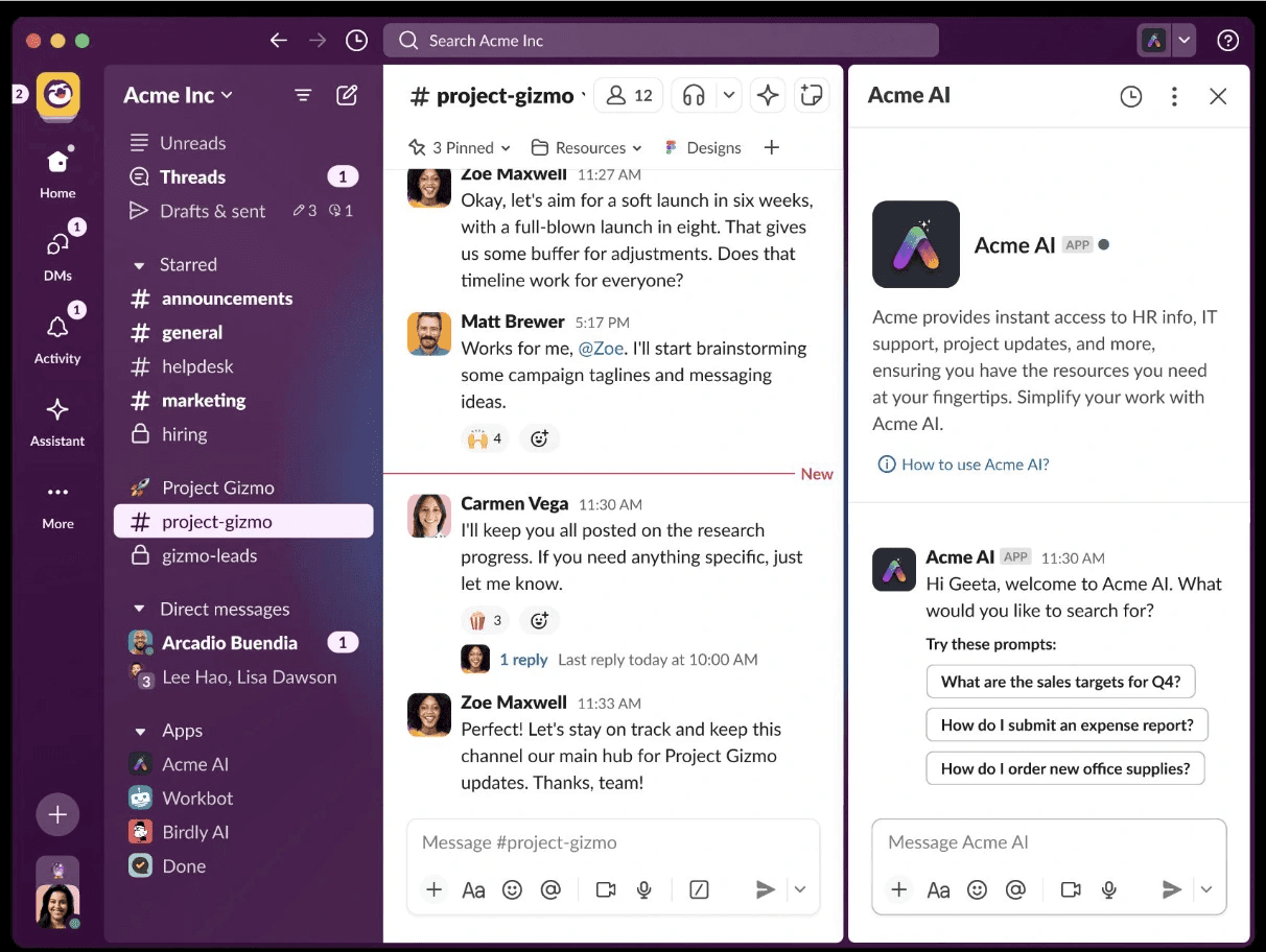 An Offlo handoff alert posted in a Slack channel, with the conversation so far in a thread