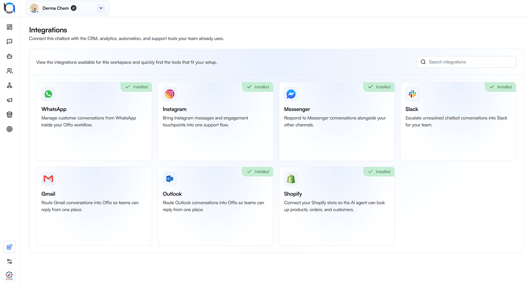 Shopify order status shown inside a conversation thread
